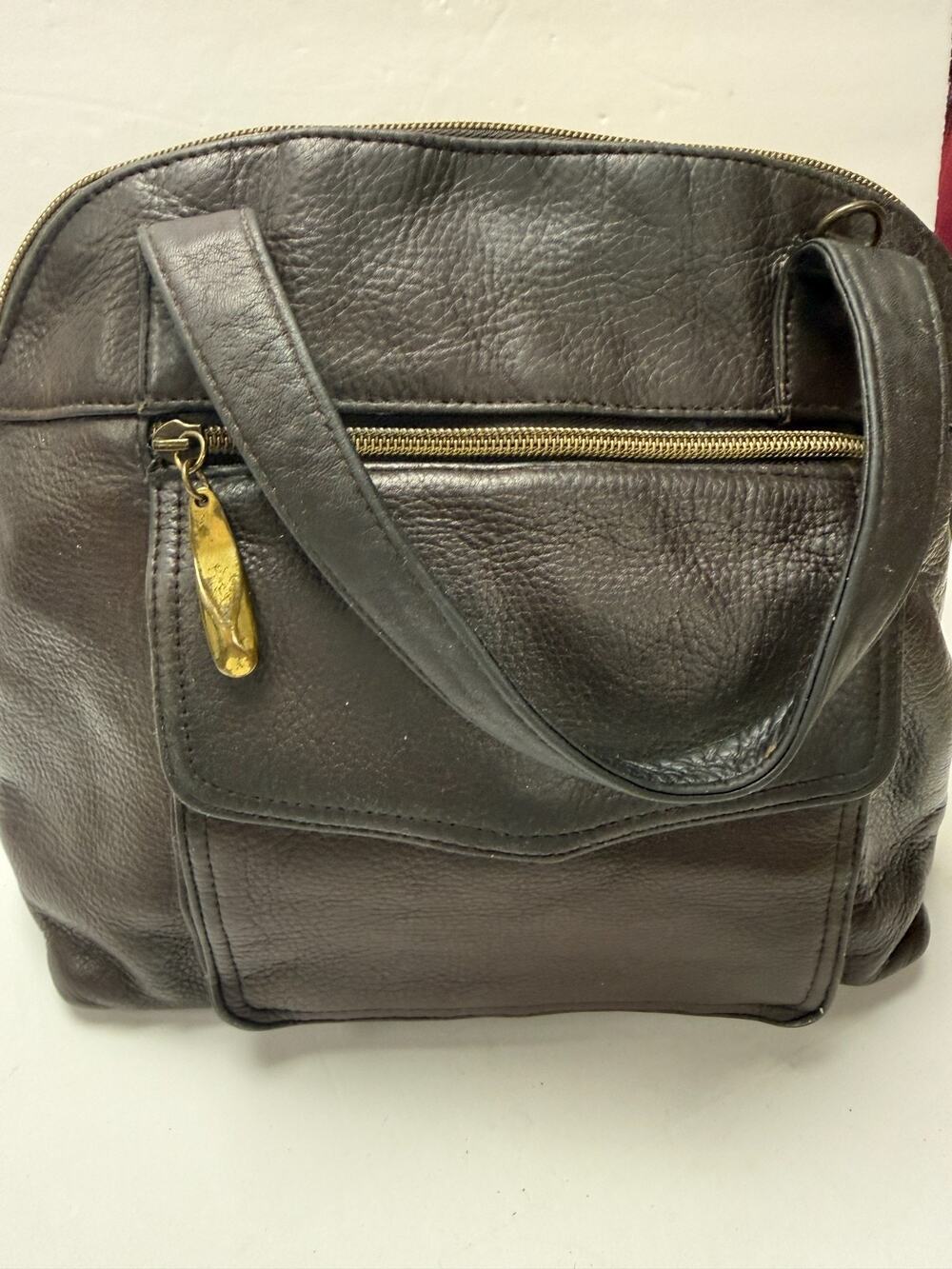 Vintage Slouchy Leather Shoulder Bag Urban Utility Boho 90s Valerie Stevens